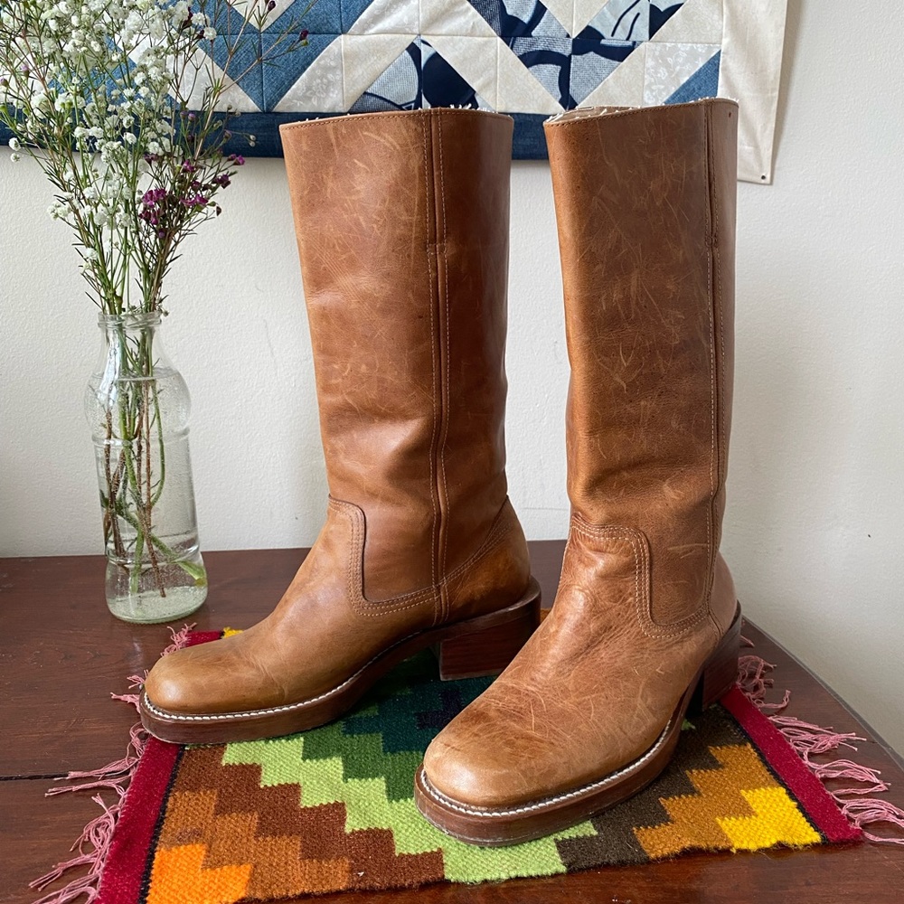 Vintage Cognac Campus Boots